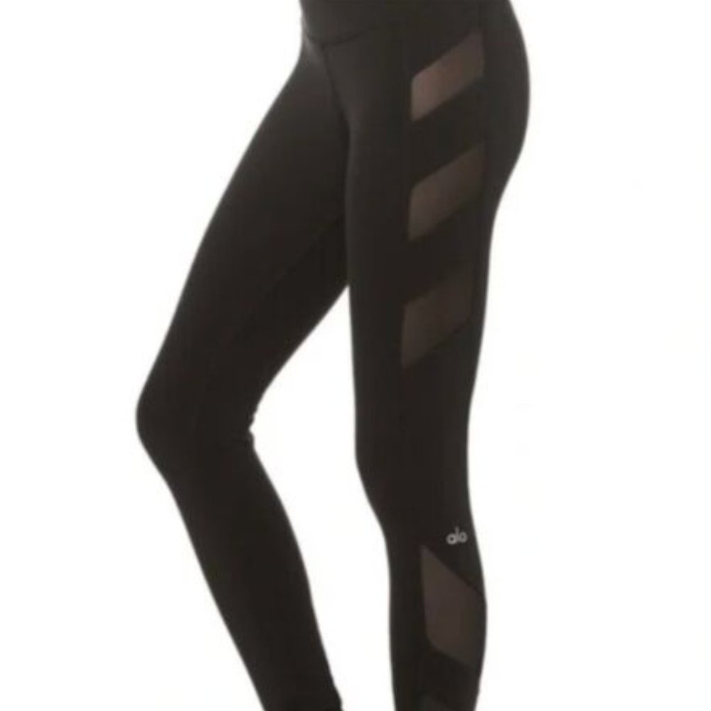 ALO Black Mesh Side Leggings (Small, 4)